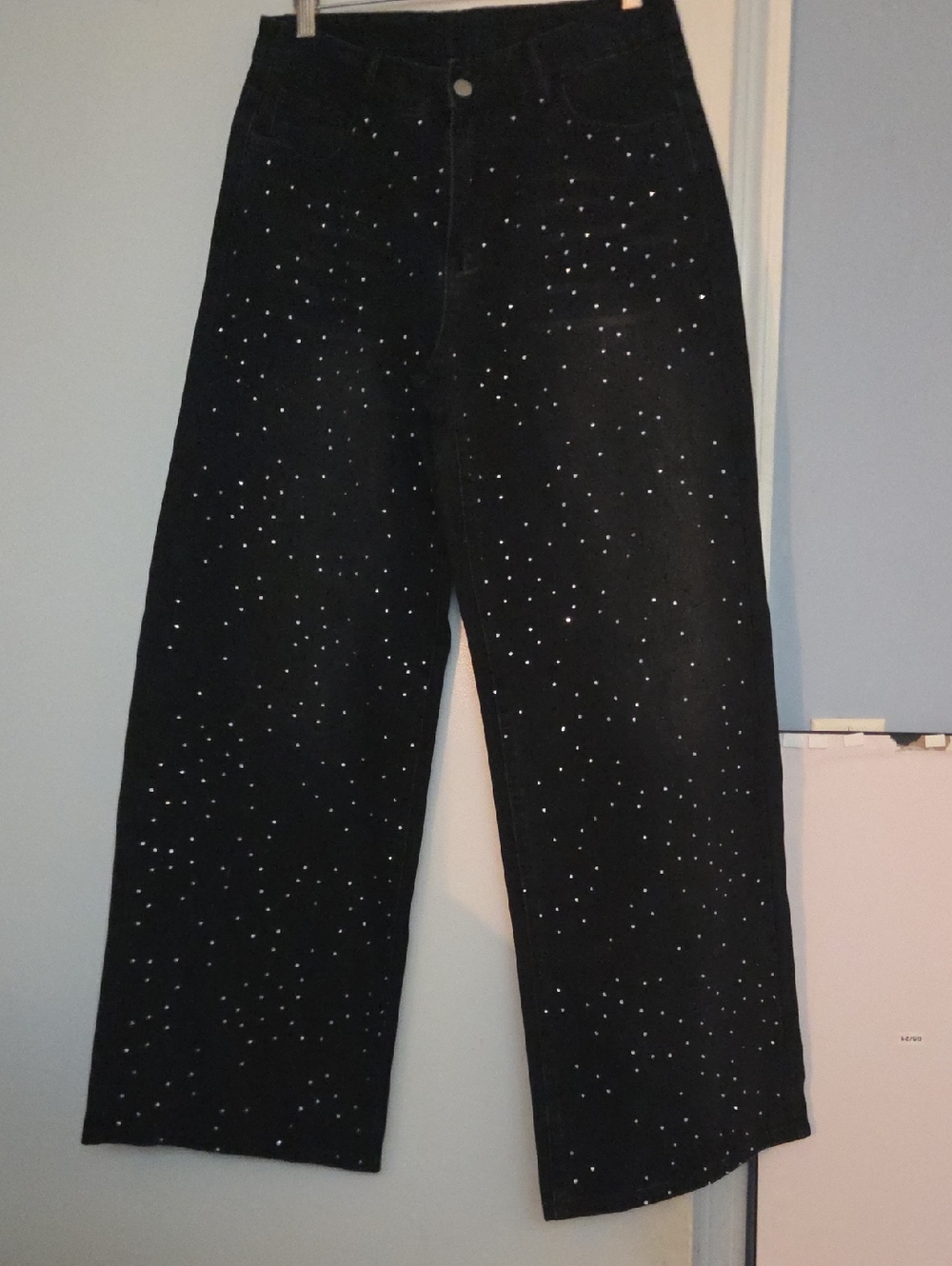 Black Studded Men’s Jeans - Sparkle Detail
